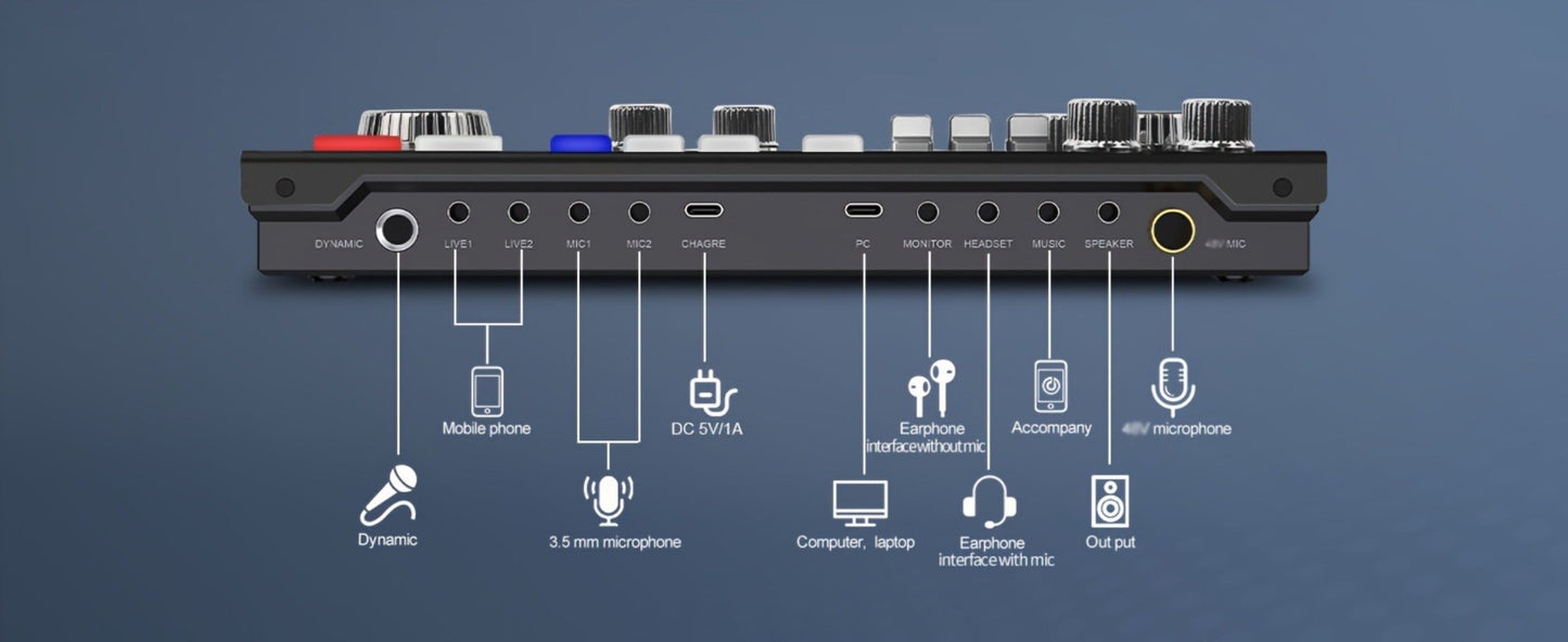 Audio Mixer, Podcast, Recording, Equipment for Live Sound for Home Practice, Rehearsal detail image - detail view 12