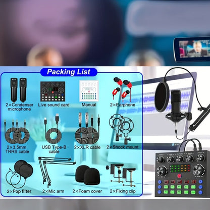Audio Mixer, Portable, Condenser, Recording, Kit for Live Sound detail image - detail view 17