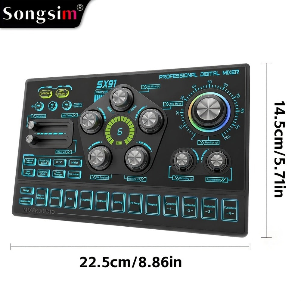 Audio Mixer, RGB, USB, Professional, Console for Live Sound for Home Practice, Rehearsal detail image - detail view 11