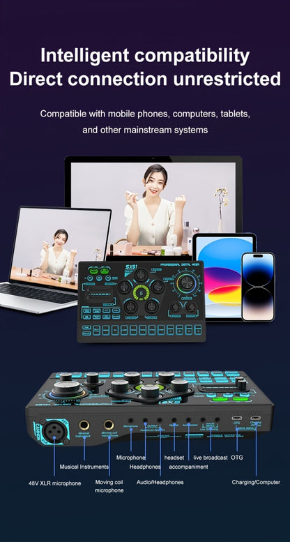 Audio Mixer, RGB, USB, Professional, Console for Live Sound for Home Practice, Rehearsal detail image - detail view 18