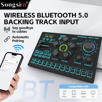 Audio Mixer, RGB, USB, Professional, Console for Live Sound for Home Practice, Rehearsal detail image