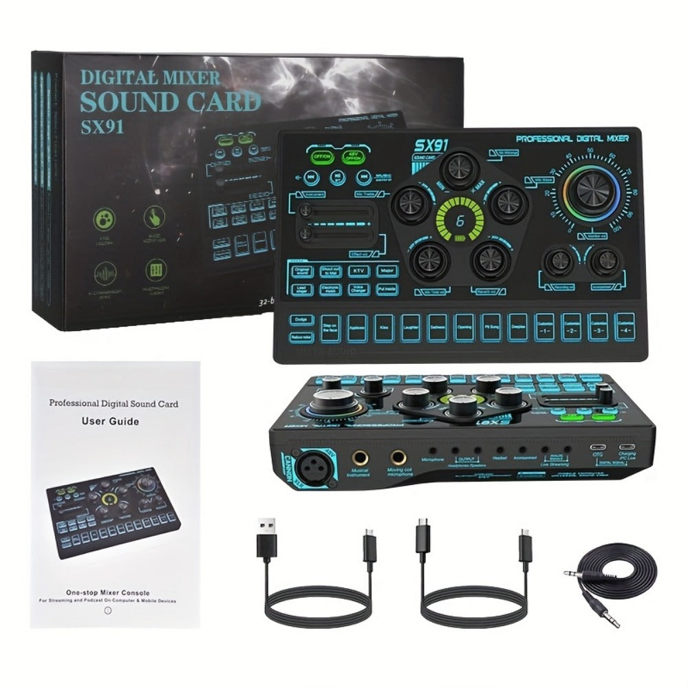 Audio Mixer, RGB, USB, Professional, Console for Live Sound for Home Practice, Rehearsal detail image - detail view 20