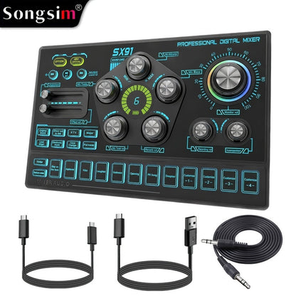 Audio Mixer, RGB, USB, Professional, Console for Live Sound for Home Practice, Rehearsal detail image - detail view 3