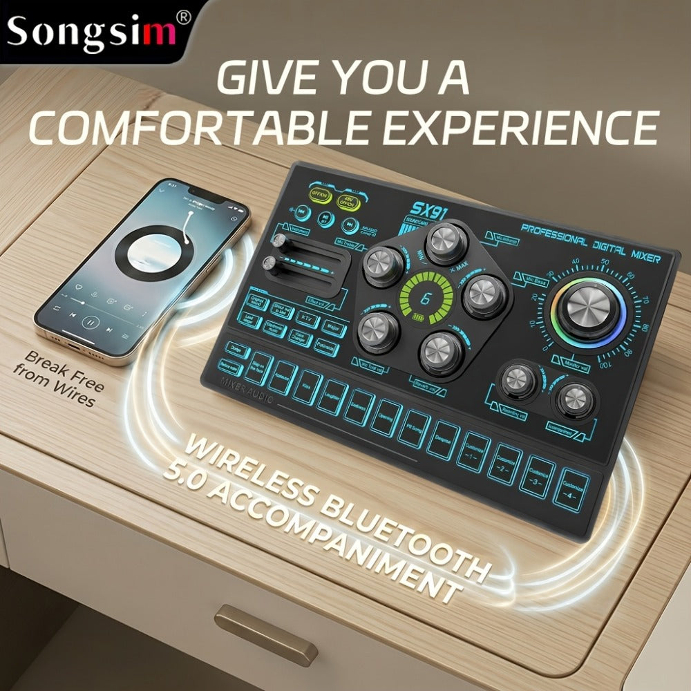 Audio Mixer, RGB, USB, Professional, Console for Live Sound for Home Practice, Rehearsal detail image - detail view 4