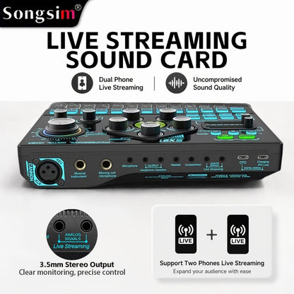 Audio Mixer, RGB, USB, Professional, Console for Live Sound for Home Practice, Rehearsal detail image - detail view 8