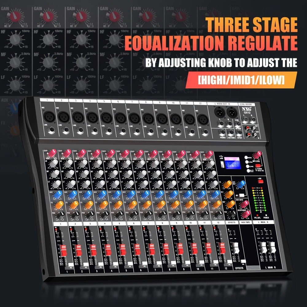 Audio Mixer, USB, Professional, 12-Channel, Controller for Live Sound detail image - detail view 15