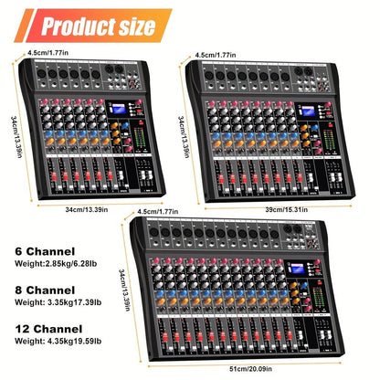 Audio Mixer, USB, Professional, 12-Channel, Controller for Live Sound detail image