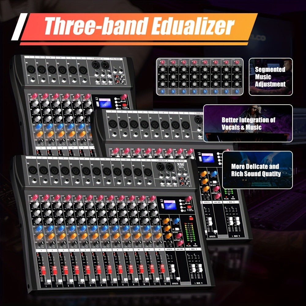 Audio Mixer, USB, Professional, 12-Channel, Controller for Live Sound detail image - detail view 4