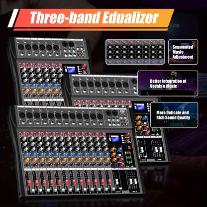 Audio Mixer, USB, Professional, 12-Channel, Controller for Live Sound detail image - detail view 4