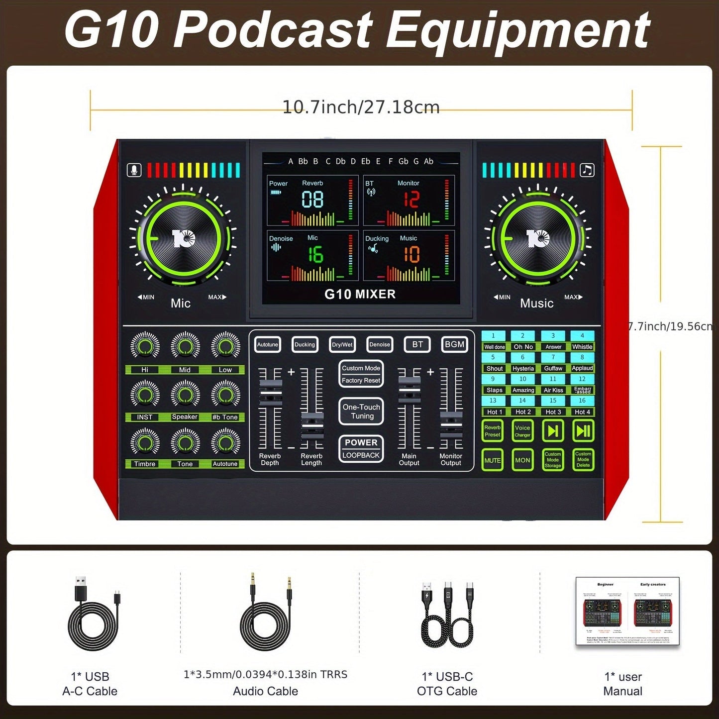Audio Mixer shown in the G10-2 option