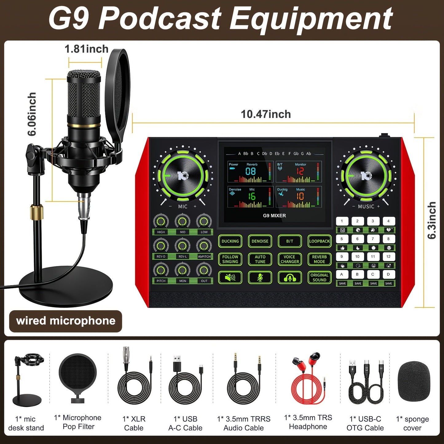 Audio Mixer shown in the G9-BM800(Disc bracket set) option