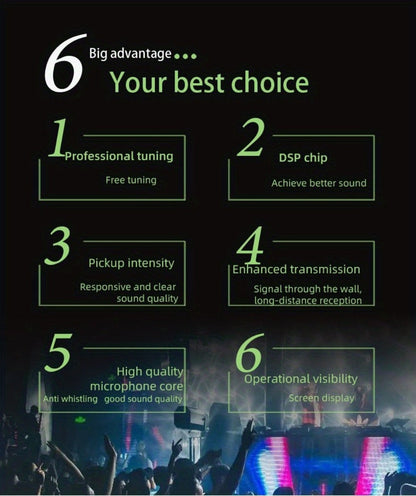 Audio Mixer, Wireless, USB, High-Quality, 4-Channel, UHF for Live Sound detail image - detail view 18