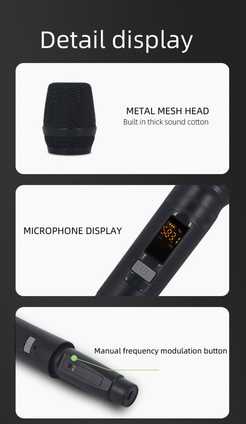 Audio Mixer, Wireless, USB, High-Quality, 4-Channel, UHF for Live Sound detail image - detail view 21