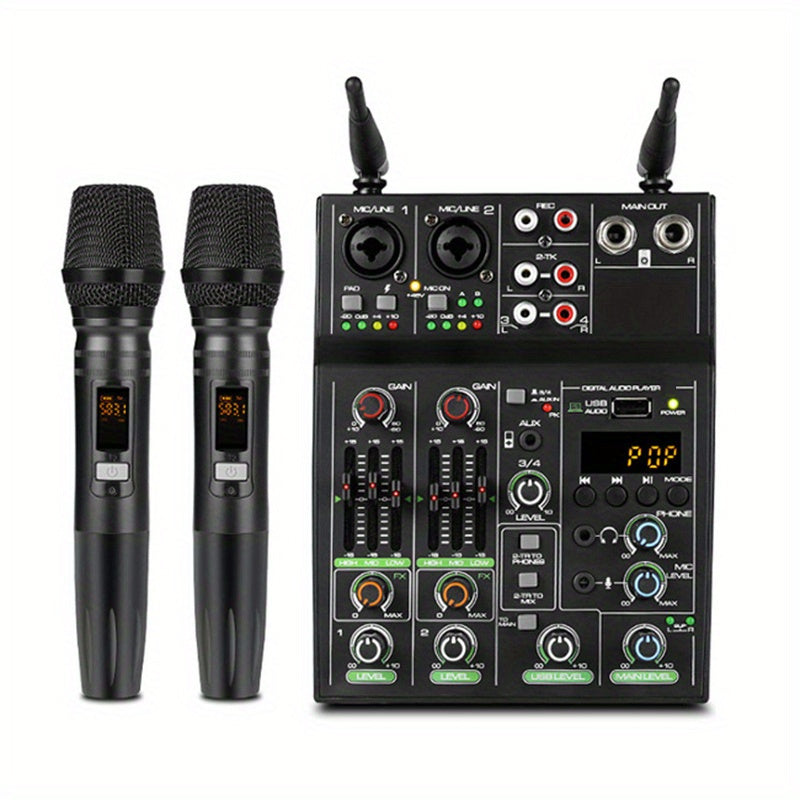 Audio Mixer shown in the Mixing console with microphone option