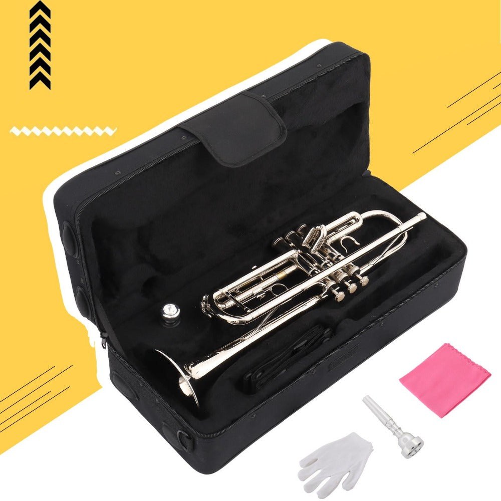 B-Flat Trumpet, 49 cm, 8.6 cm, Silver, Concert, Band for School Band detail image - detail view 3