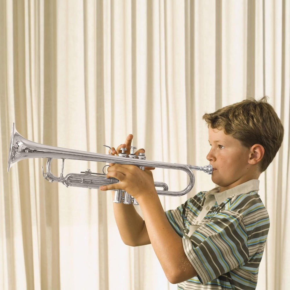 B-Flat Trumpet, 49 cm, 8.6 cm, Silver, Concert, Band for School Band detail image - detail view 7