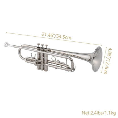 B-Flat Trumpet, 49 cm, 8.6 cm, Silver, Concert, Band for School Band detail image - detail view 8