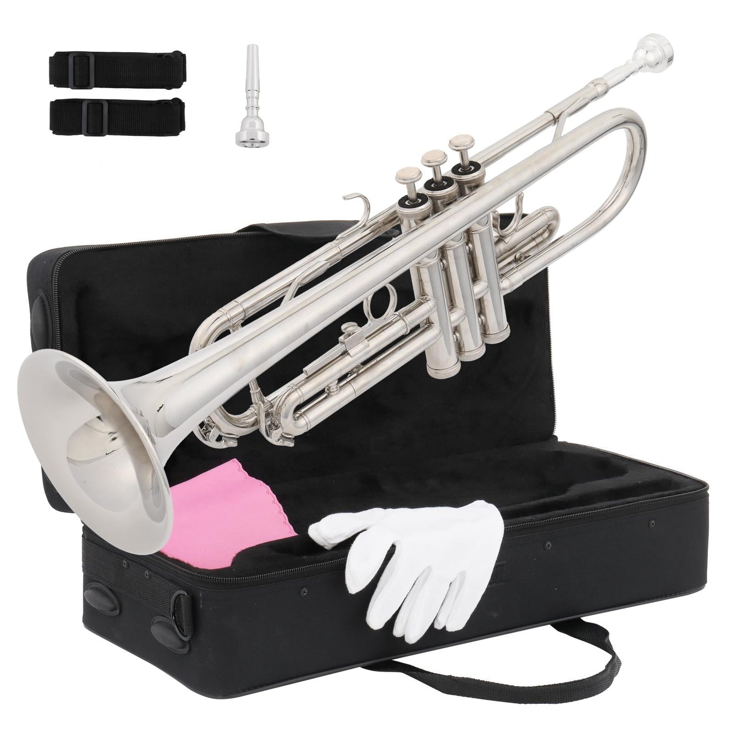 B-Flat Trumpet shown in the silver option