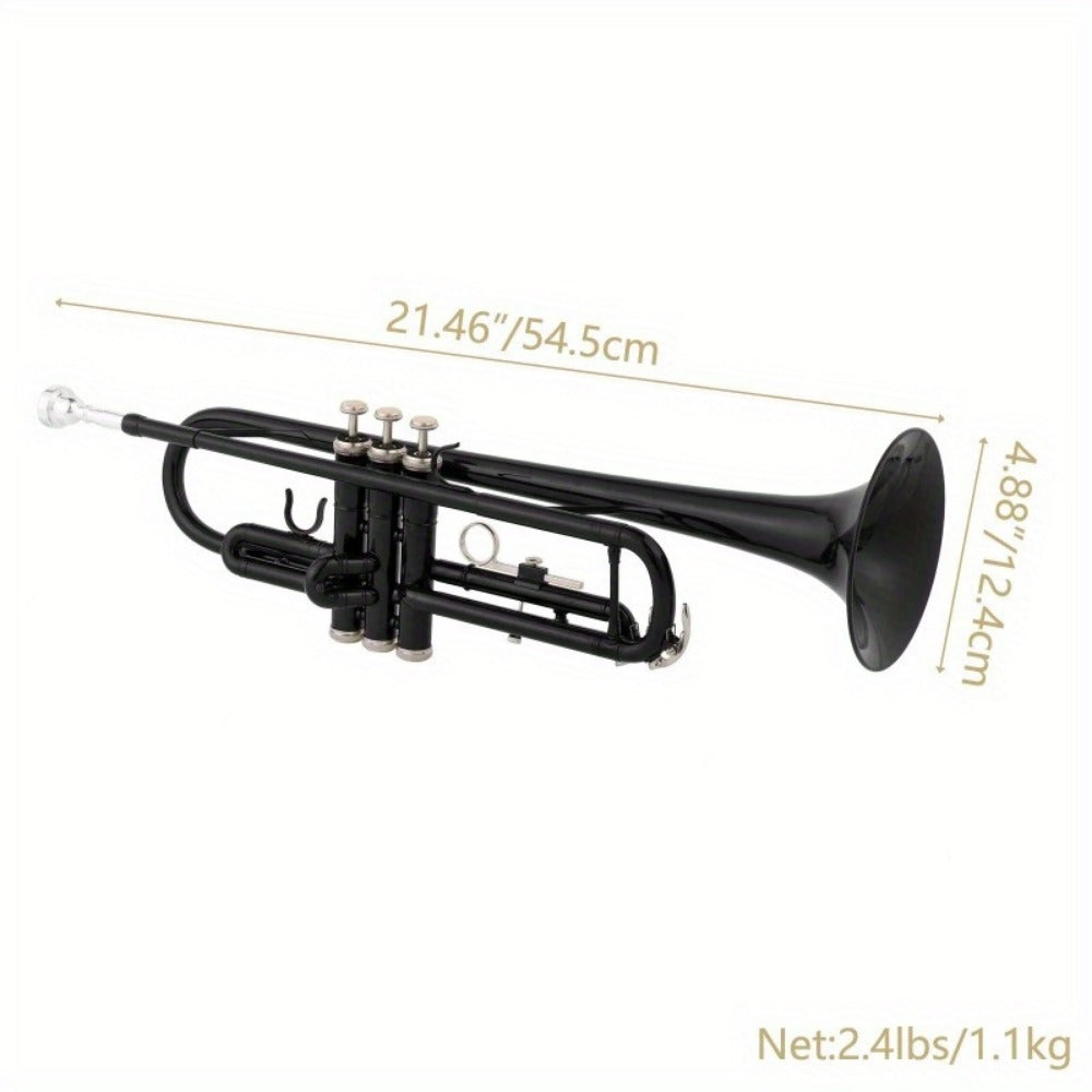 B-Flat Trumpet, 8.7 Cm, 50 Cm, Black, Nickel, Plating for School Band detail image