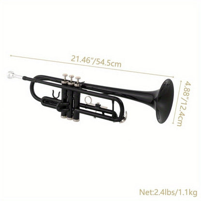 B-Flat Trumpet, 8.7 Cm, 50 Cm, Black, Nickel, Plating for School Band detail image