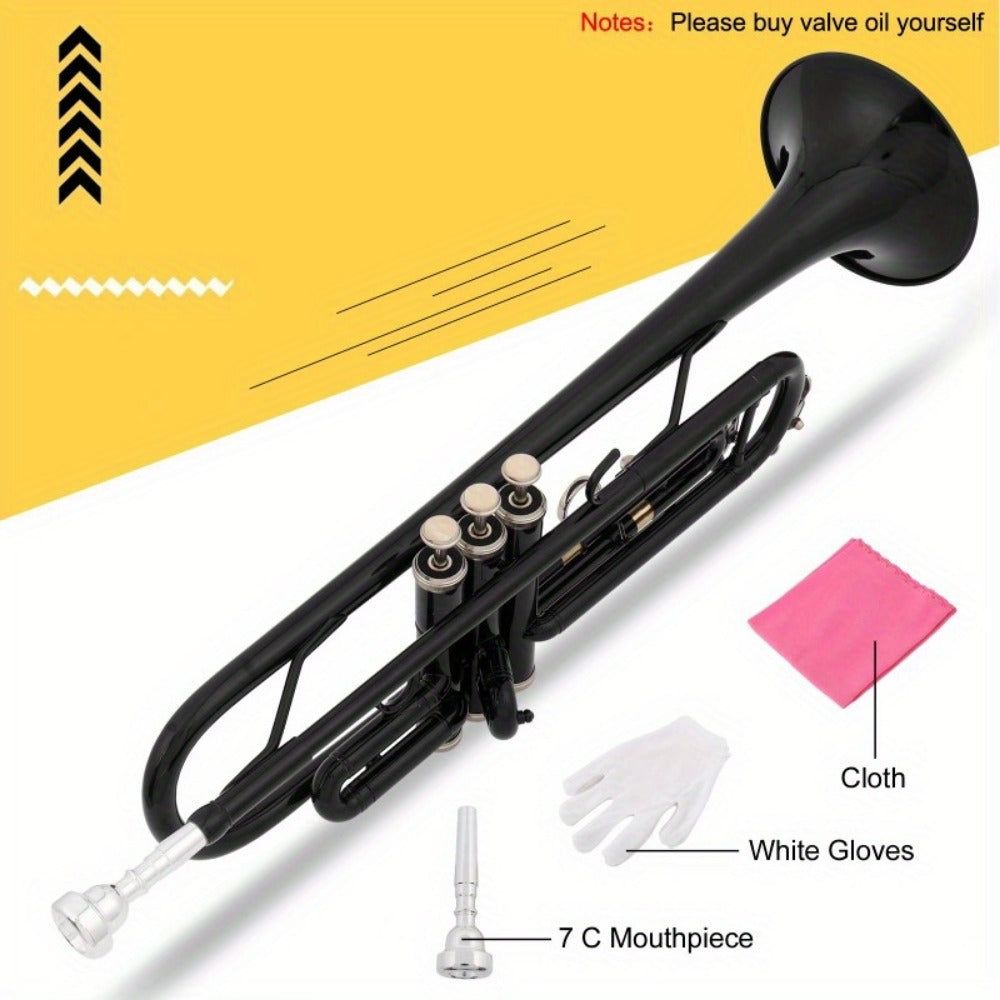 B-Flat Trumpet, 8.7 Cm, 50 Cm, Black, Nickel, Plating for School Band detail image - detail view 4
