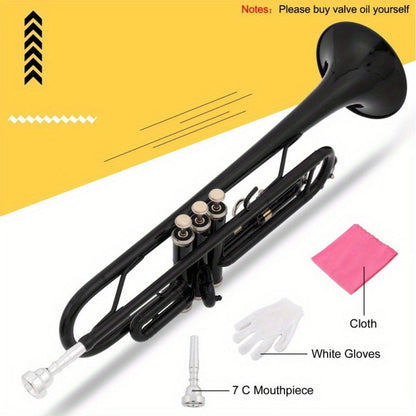 B-Flat Trumpet, 8.7 Cm, 50 Cm, Black, Nickel, Plating for School Band detail image - detail view 4