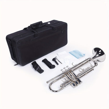 B-Flat Trumpet, Silvery Small, 0.08mm, 8.6 cm, Silvery, Concert, Band for School Band detail image - detail view 3