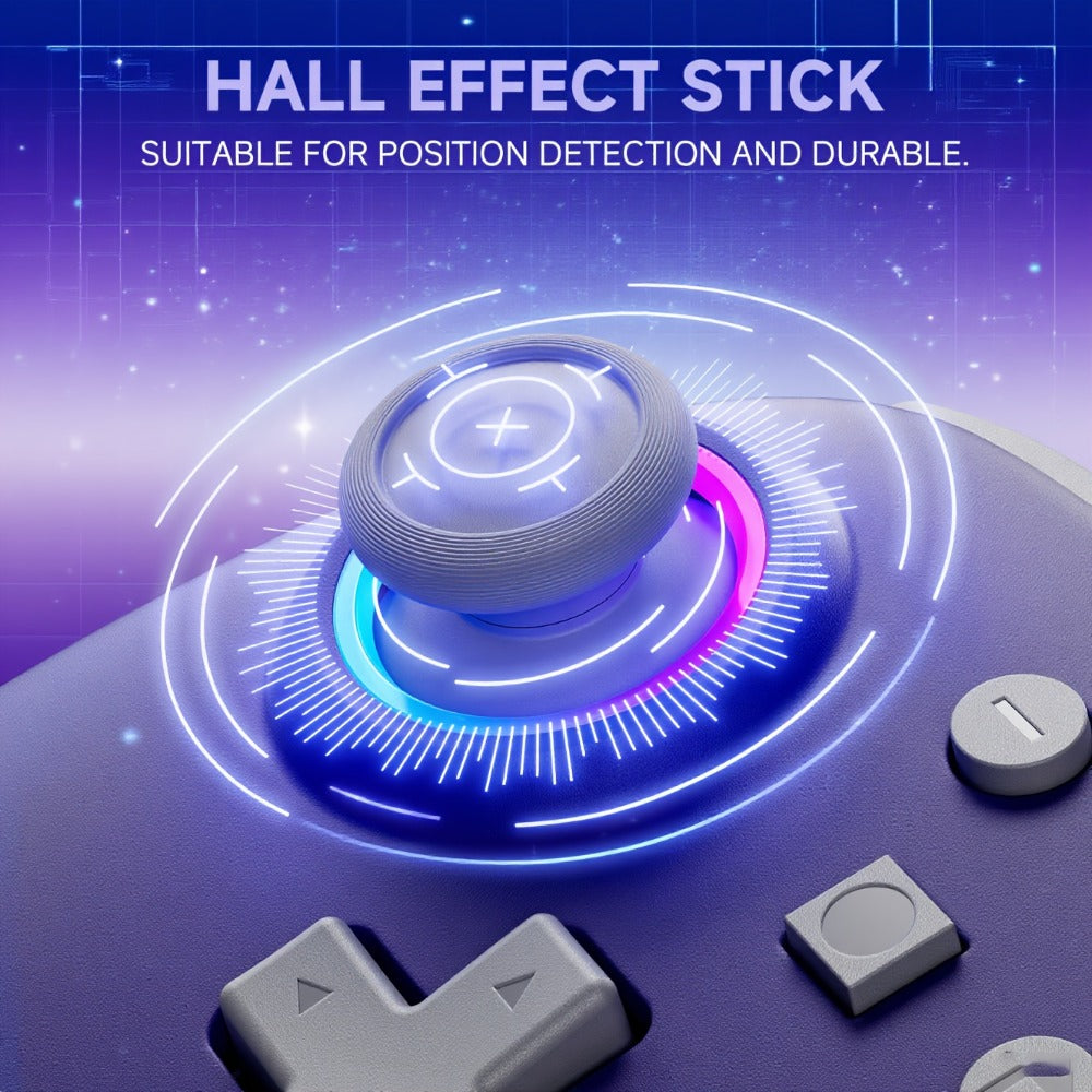 Hall Effect Wireless Controller for Nintendo Switch OLED Switch Lite - No Drift Joystick Turbo 6-Axis Gyro Programmable Works with PC Phone