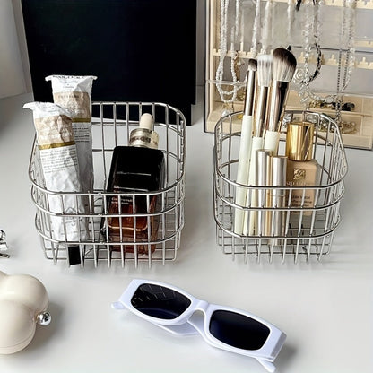 Storage Basket Open Weave Organizer – Multi-Purpose Woven Bin for Bathroom Shelf Kitchen Desk Bedroom Home Organization Sturdy Sleek Design