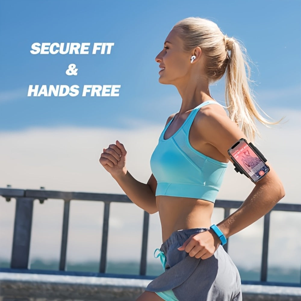 Rotating Phone Armband and Wrist Holder for 4.5- to 7-Inch Smartphones with Adjustable Elastic Strap