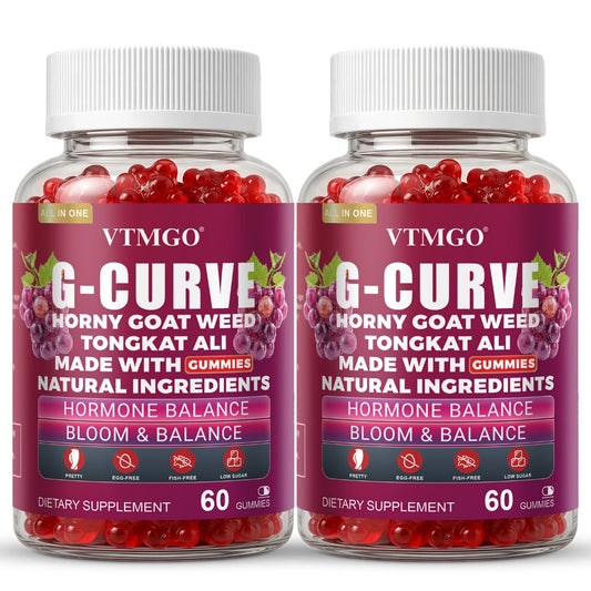 Women's Curve Enhancement Gummies with Maca Root Saw Palmetto Tribulus Terrestris L-Arginine — Natural Body Volumizing & Hormonal Balance Support | Grape Flavor | 60 Count
