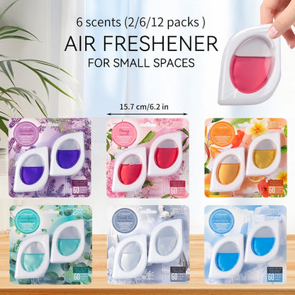 Compact Air Freshener Cups in Six Scents, Available in 2, 6 or 12 Packs for Closets, Bathrooms and Small Spaces