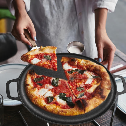 Pre-Seasoned Cast Iron Pan Set - Non-Stick Multifunctional Skillet for Pizza Home Kitchen Outdoor Cooking