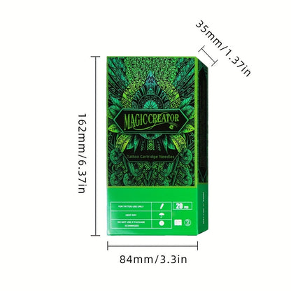 Disposable Tattoo Needles 20pcs Mixed Set RL RS M1 C-M — Multi-Gauge High Transparency Cartridge, Lasting Sharpness, Ample Ink Capacity, for Professional Artists & Beginners