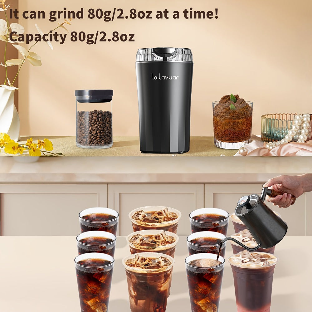 Coffee Bean Grinder Electric 200W Powerful Motor Stainless Steel Chamber Ultra-Fine Blade Grinder One-Touch 12 Cups Multi-Purpose for Spices Nuts Grains 110V US Plug