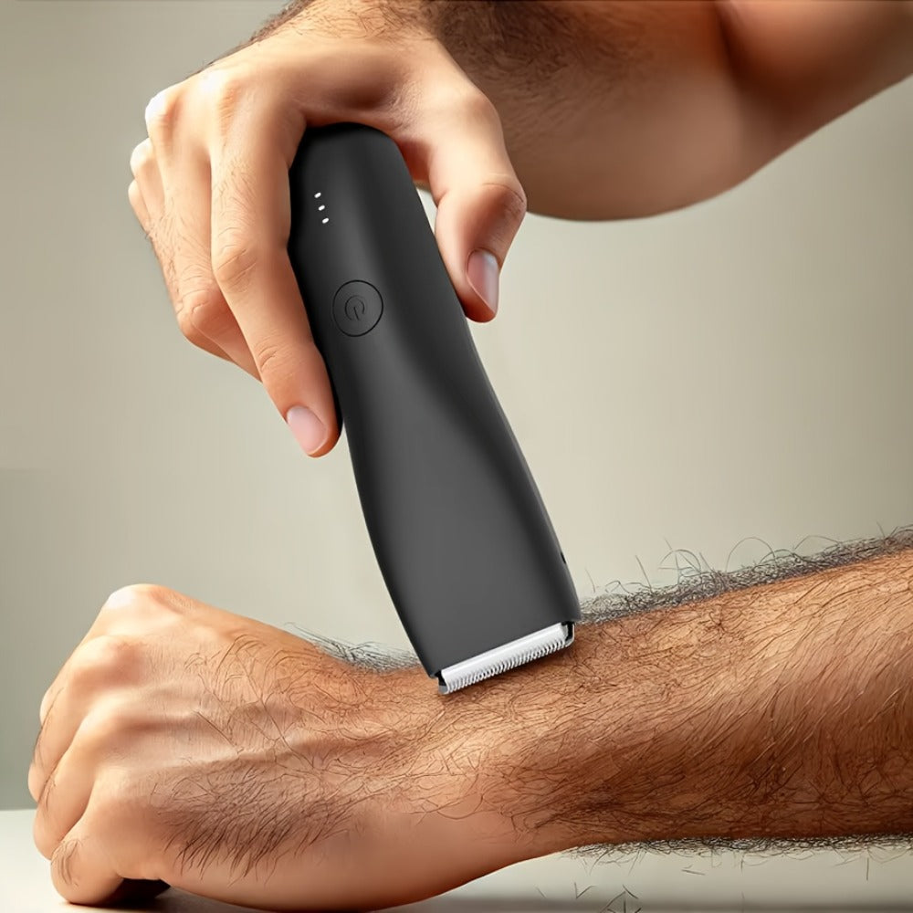 Electric Body Hair Trimmer for Women and Men with Replaceable Ceramic Blades — USB Rechargeable IPX5 Waterproof Pubic Groin Bikini Trimmer Painless Sensitive Skin Hair Shaver