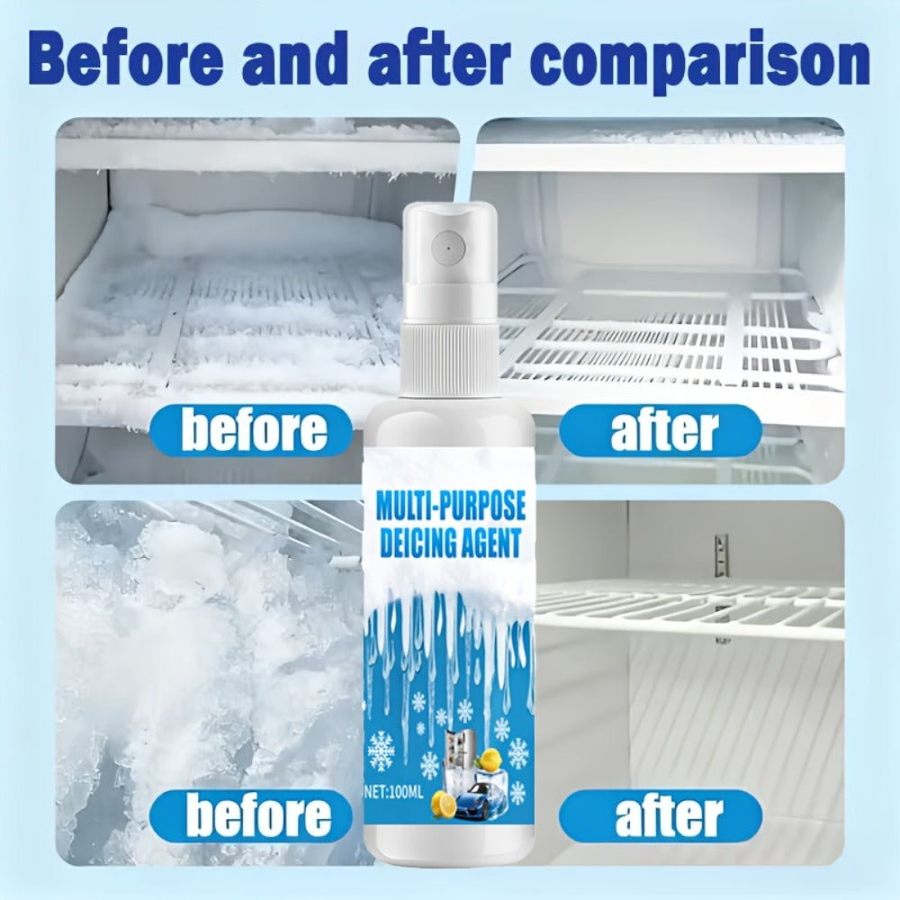 Refrigerator & Freezer De-Icer Spray – Fast Ice Melting & Anti-Freeze Solution for Household Fridges, RV Refrigerators & Freezer Coils, Multi-Purpose De-Icing Agent