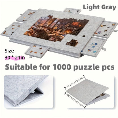 Jigsaw Puzzle Board with Drawers & Storage for 1000 & 1500 Piece Puzzles – Portable Non-Slip Puzzle Table Mat, Multiple Sizes & Colors, Perfect Gift for Puzzle Lovers & Adults