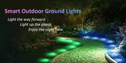 RGB Outdoor Pathway Lights 16 Million Color Changing Music Sync - Remote & APP Control Timer Waterproof 50FT to 200FT Ground Lights for Lawn Yard Garden Patio Christmas Halloween Party Decoration