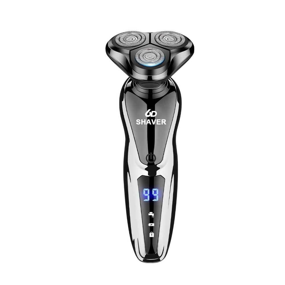 Electric Shaver for Men 3-in-1 Cordless Rechargeable 360° Floating Rotary – Beard Trimmer, Nose Hair Trimmer & Face Shaver with LED Display, 90-Min Battery & USB Charging, Black