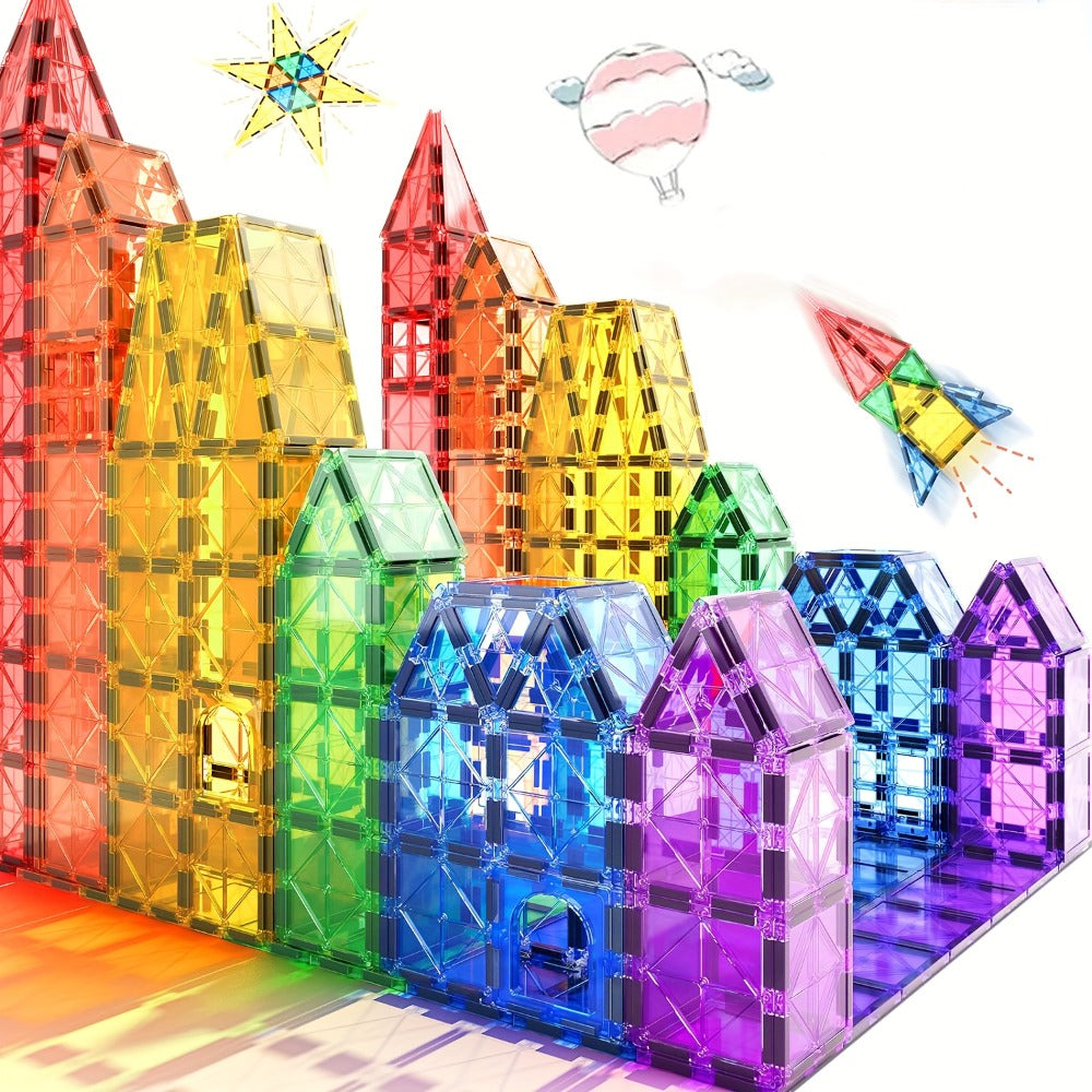 Animal Village Magnetic Building Blocks 102pcs for Kids Ages 3 4 5 6 – STEM Shape Sorting Color Recognition Toy Animal House Village Shapes Preschool Educational Gift Boys Girls Birthday Christmas