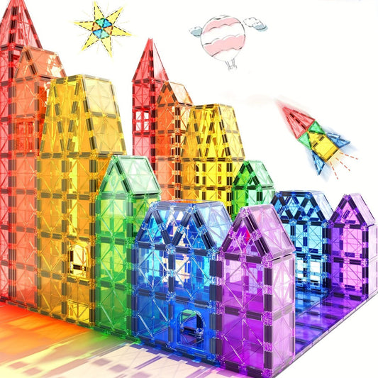 Animal Village Magnetic Building Blocks 102pcs for Kids Ages 3 4 5 6 – STEM Shape Sorting Color Recognition Toy Animal House Village Shapes Preschool Educational Gift Boys Girls Birthday Christmas
