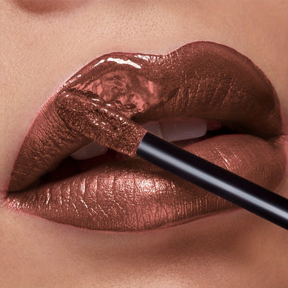 Metallic Shimmer Liquid Lip Color with 22 Numbered Shades, 7.2cm Clear Tube and Wand Applicator