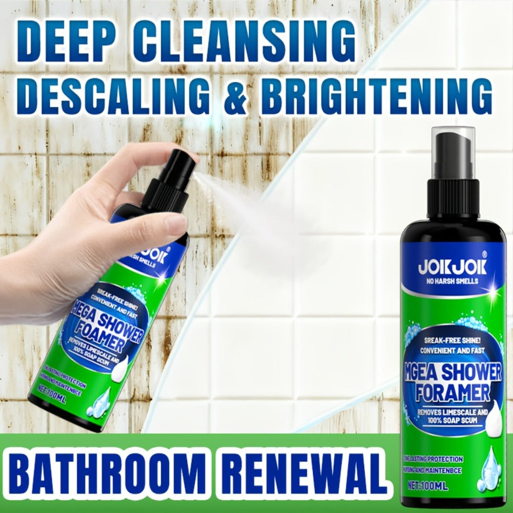 Bathroom Cleaner with Sponge 3.38oz - Deep Cleaning Stain Removal Scrub for Tiles Tub for Bath Time, Home Spa and Personal Care