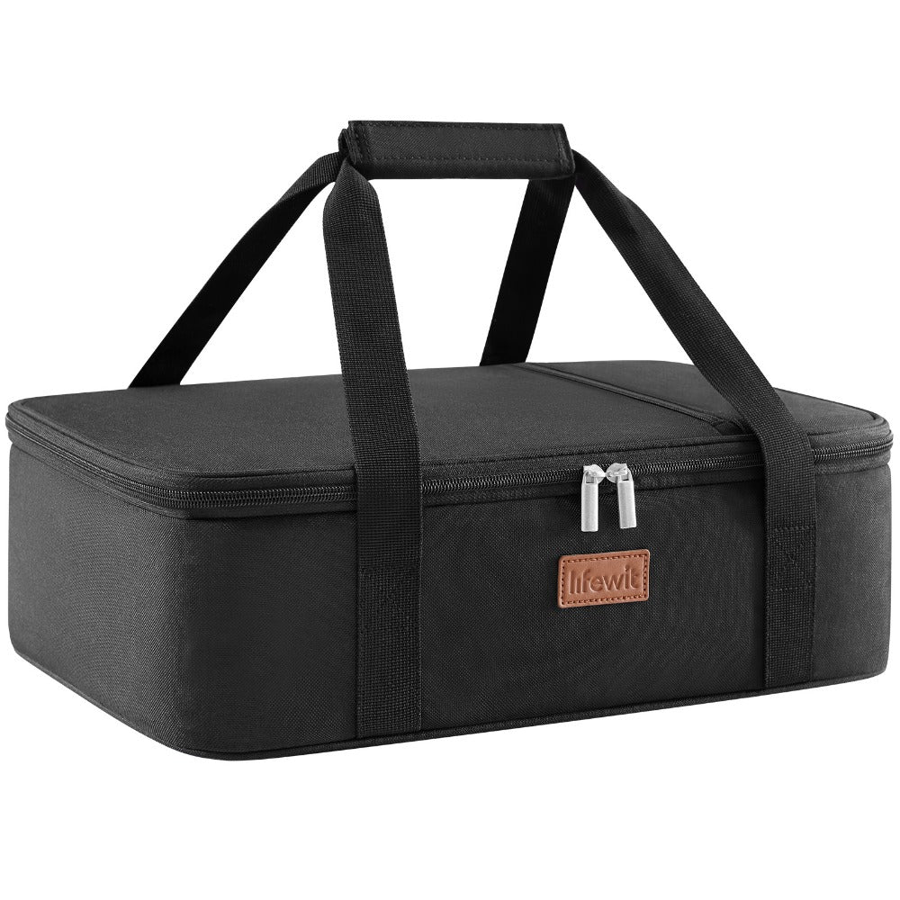 Insulated Casserole Carrier, 15.7-Inch Baking Dish Bag in Single or Double-Deck Configurations