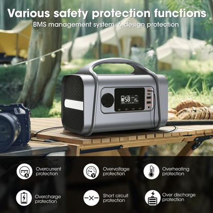Portable Power Station 296Wh 200W with 400W Peak, 60W USB-C PD, MPPT Input and Four Light Modes