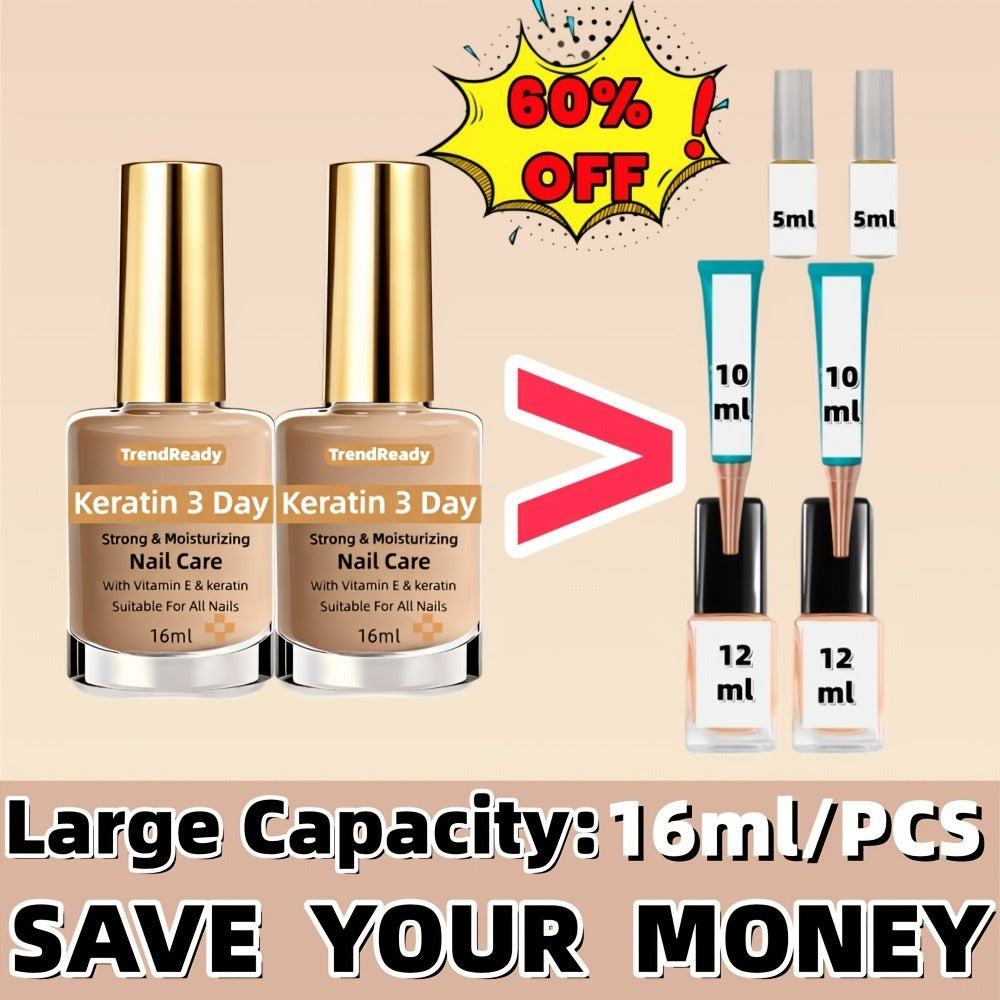 Gold-Cap Nail Care Coating in 16 ml Bottles with Two- or Four-Piece Quantity Options and Beige Labels