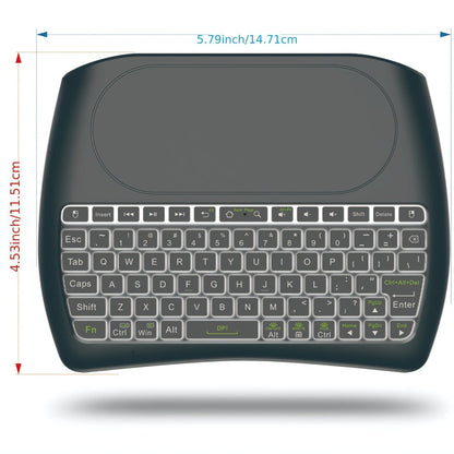 Wireless Mini Keyboard with Large Touchpad & 7-Color Backlight – Bluetooth & 2.4G Dual Mode Handheld Keyboard Remote Control, Rechargeable, USB Dongle, Plug and Play for TV Box PC Smart TV
