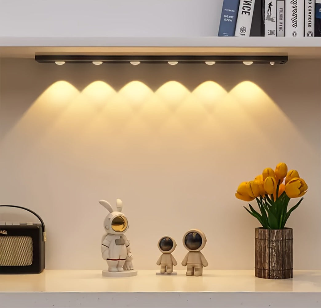 LED Strip Light Motion Sensor Bar with USB Rechargeable Power, Three White Tones, 20–50cm Sizes and One or Two Packs