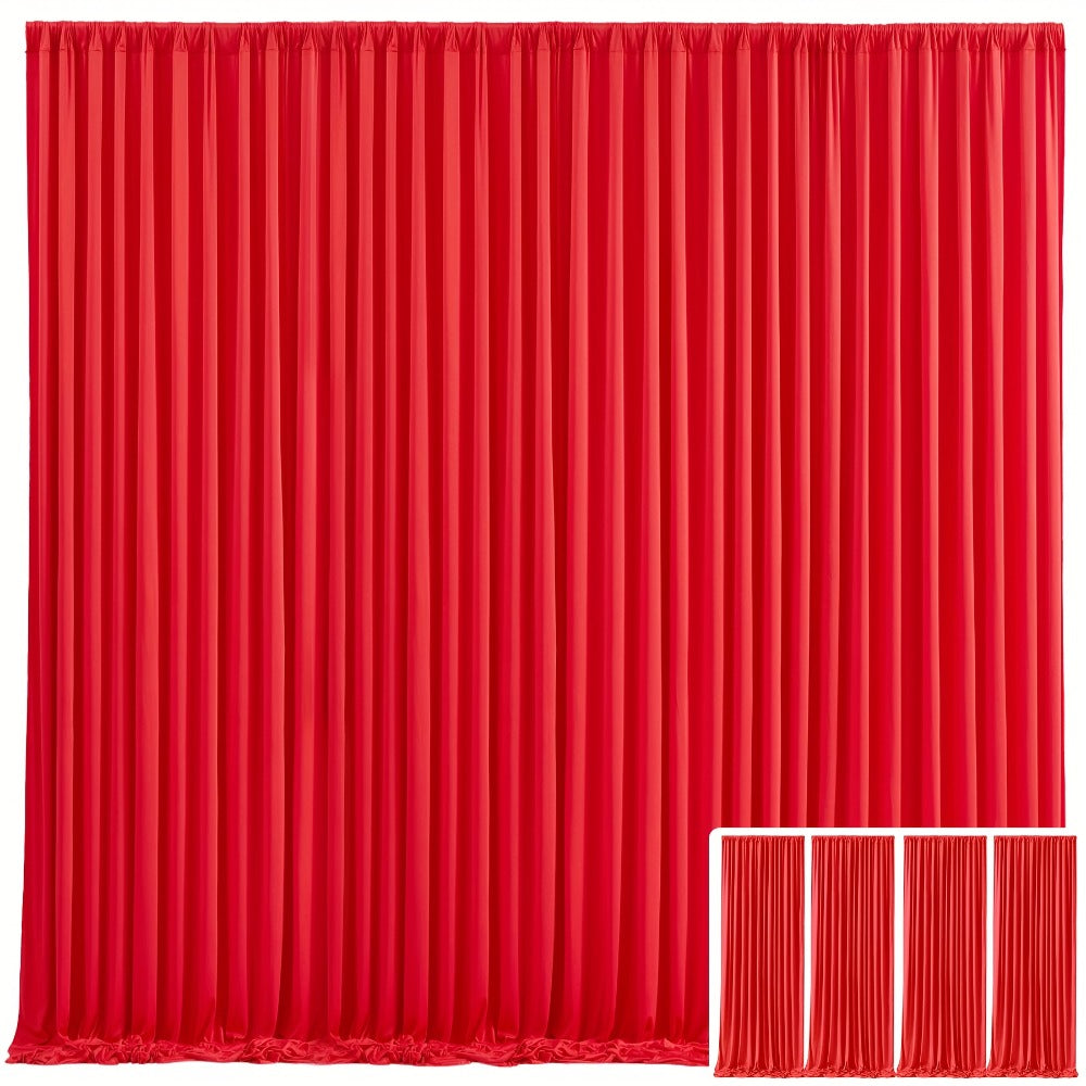 Backdrop Curtains 4 Pack 59x118 Inch – Wrinkle-Resistant Non-Transparent Party Decoration Fabric with Pole Pocket, Machine Washable & Reusable for Wedding, Birthday, Christening, Graduation & Holiday Events